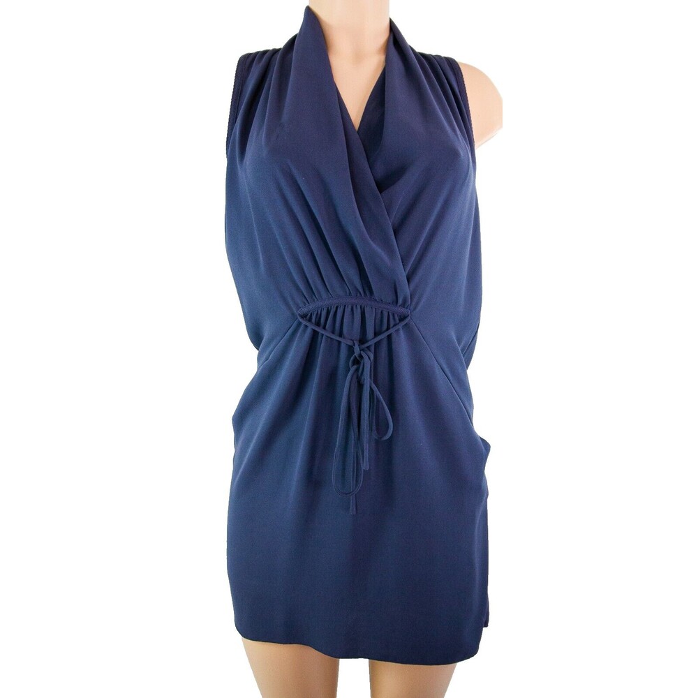 Wilfred Gray Sleeveless Ruched Tie Front Dress Women's Size XS